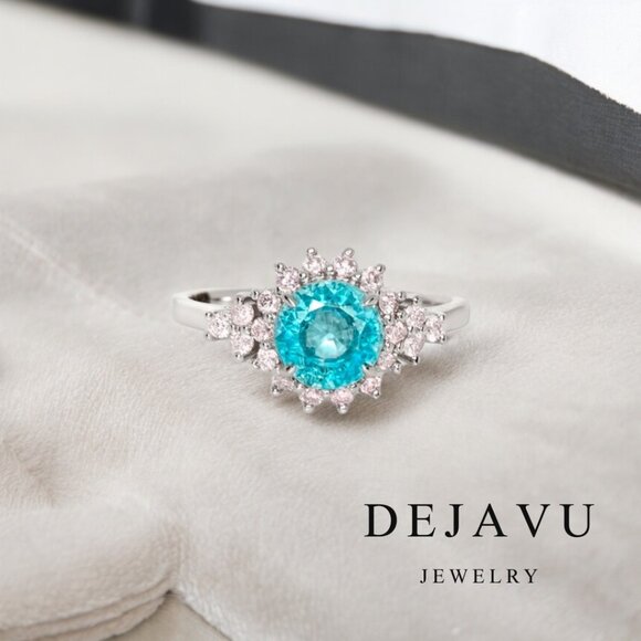 Blue Zircon Ring - Picture 1 of 8